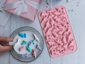 Molde silicona gomitas mini dinosaurios 